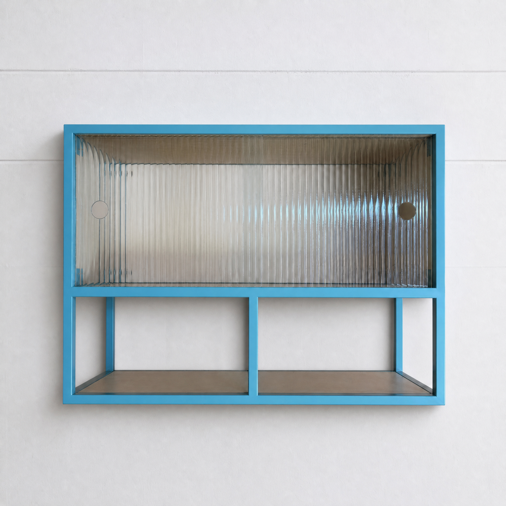 Reed Glass & Metal Wall Cabinet.