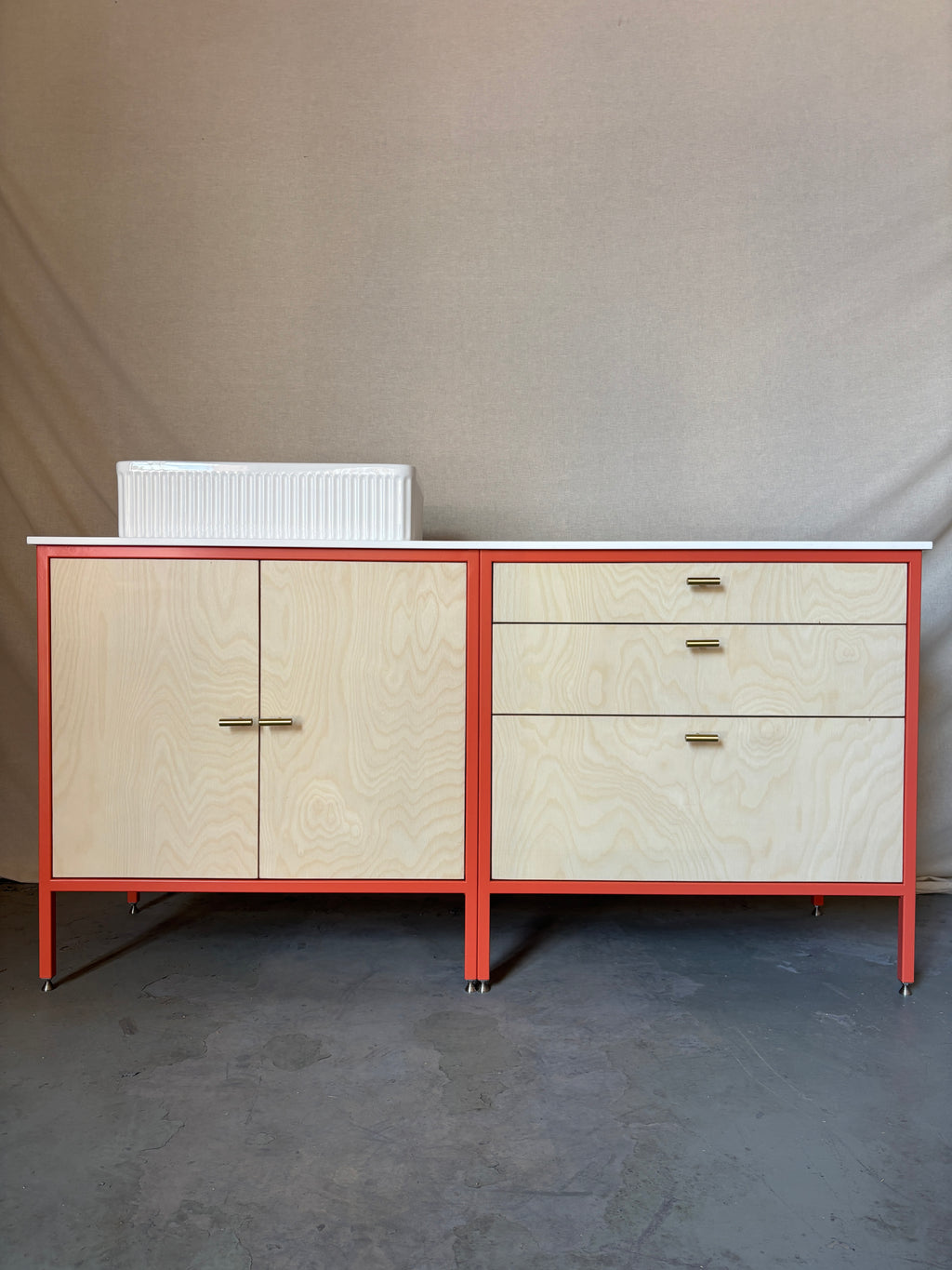 Double Vanity Dressing Table - Pink.