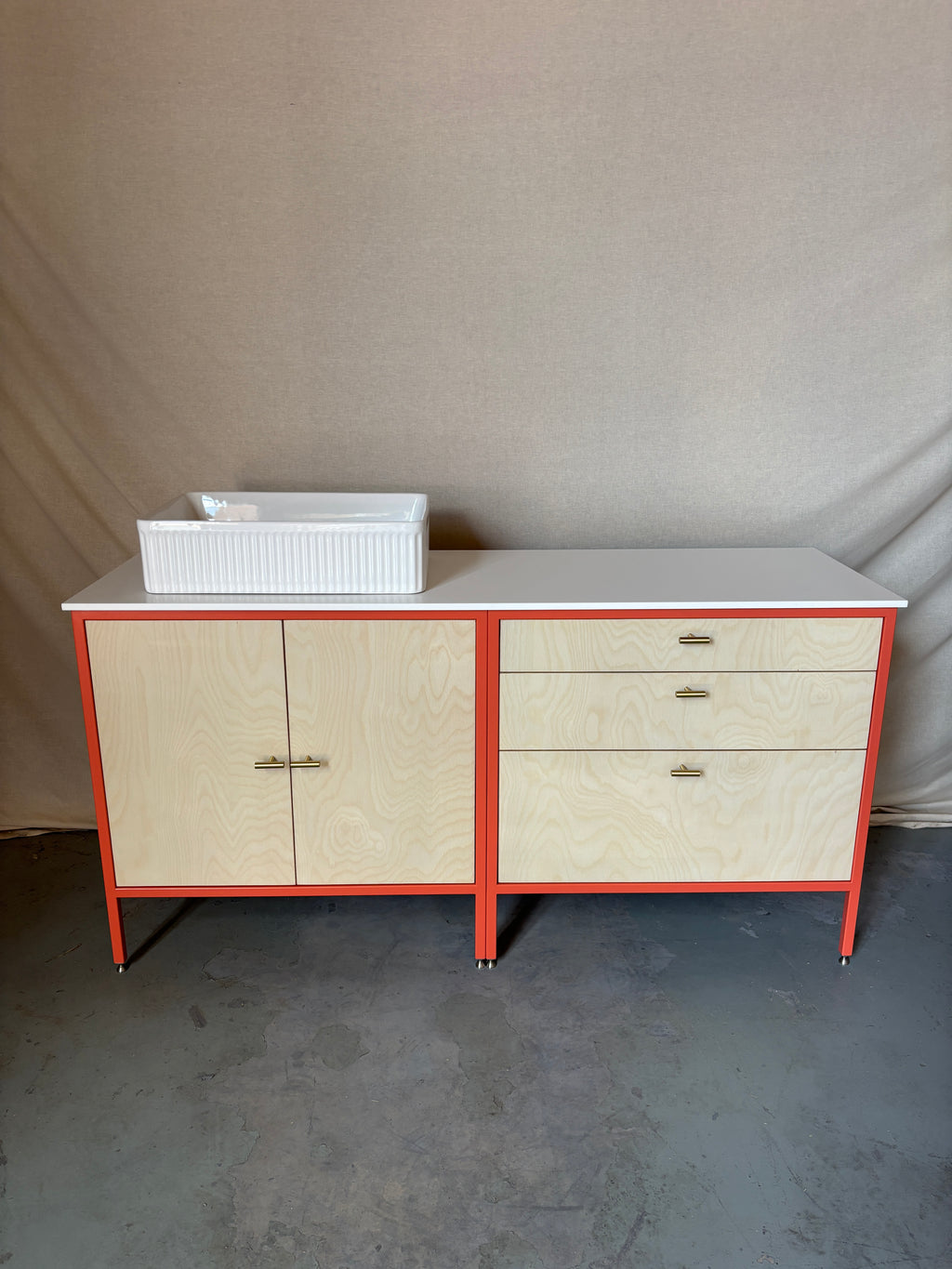 Double Vanity Dressing Table - Pink.