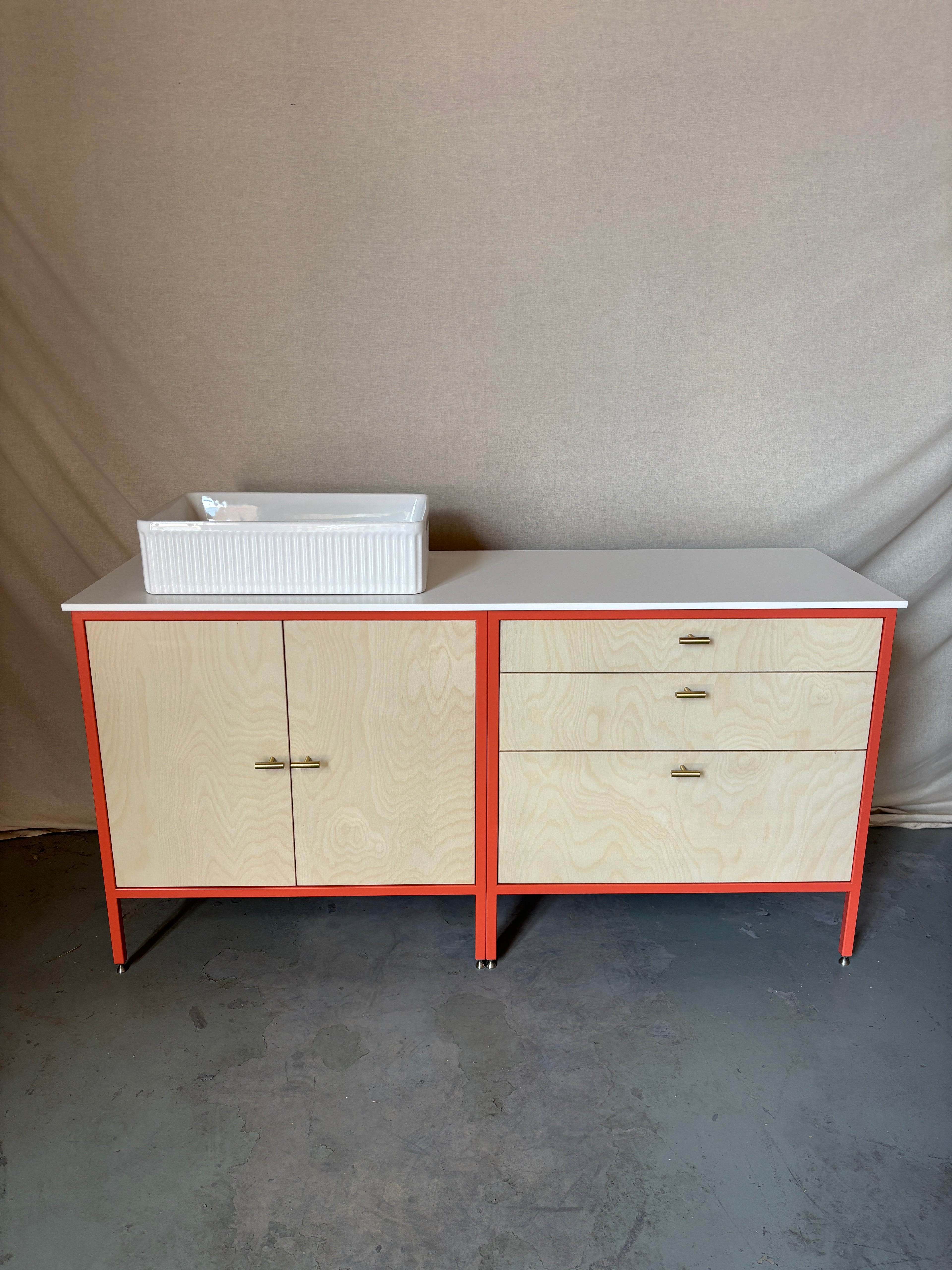 Double Vanity Dressing Table - Pink.
