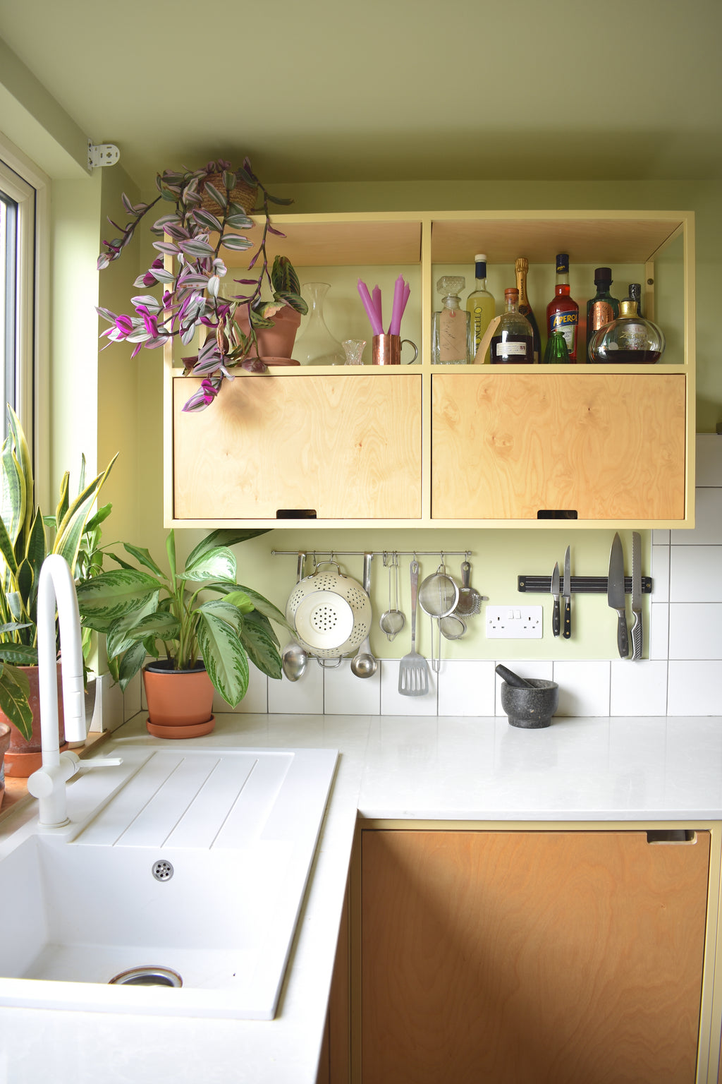 Metal & Plywood Triple Locker Wall Cabinet.
