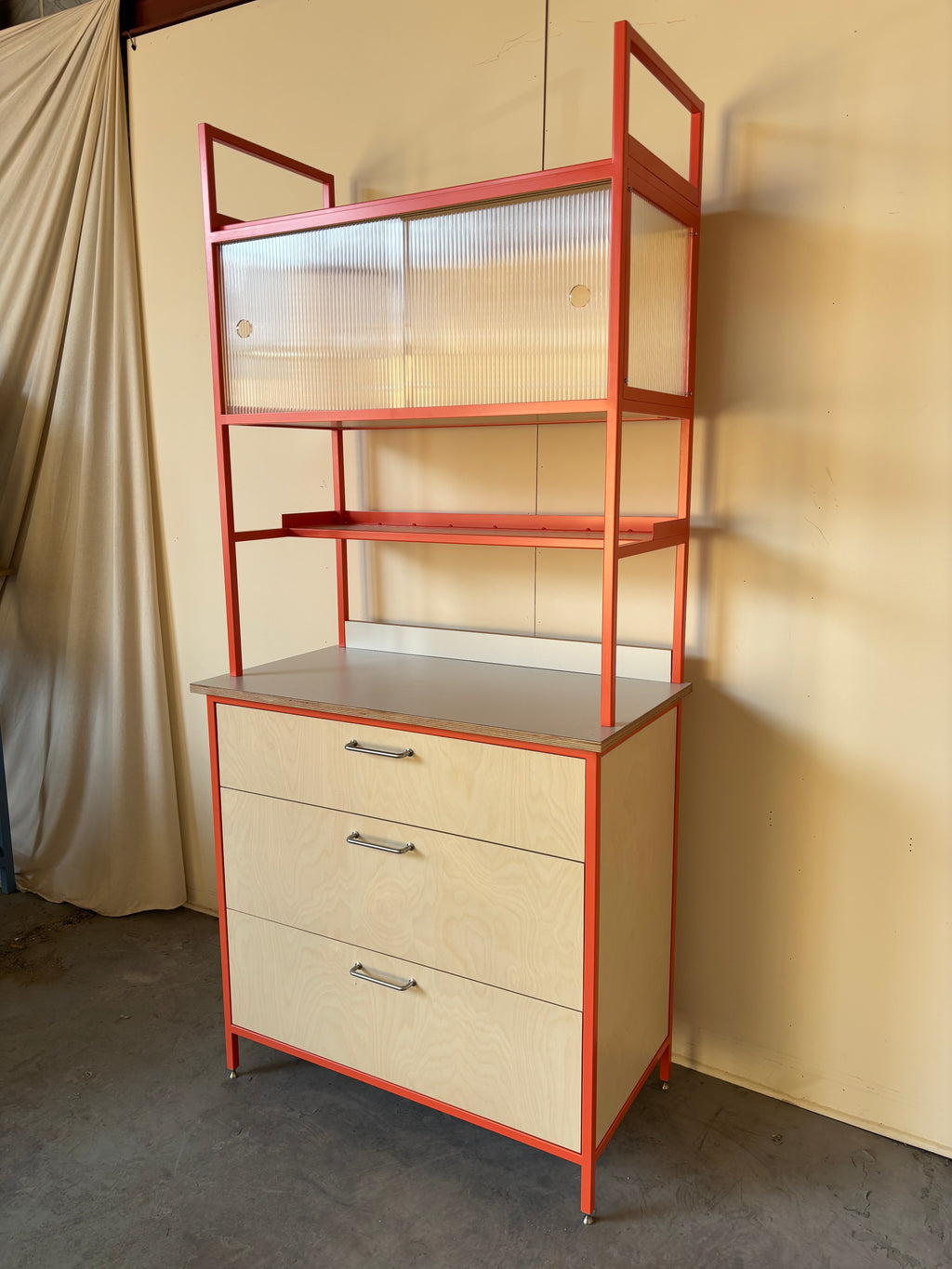 Mid-Century Welsh Dresser - Pink.