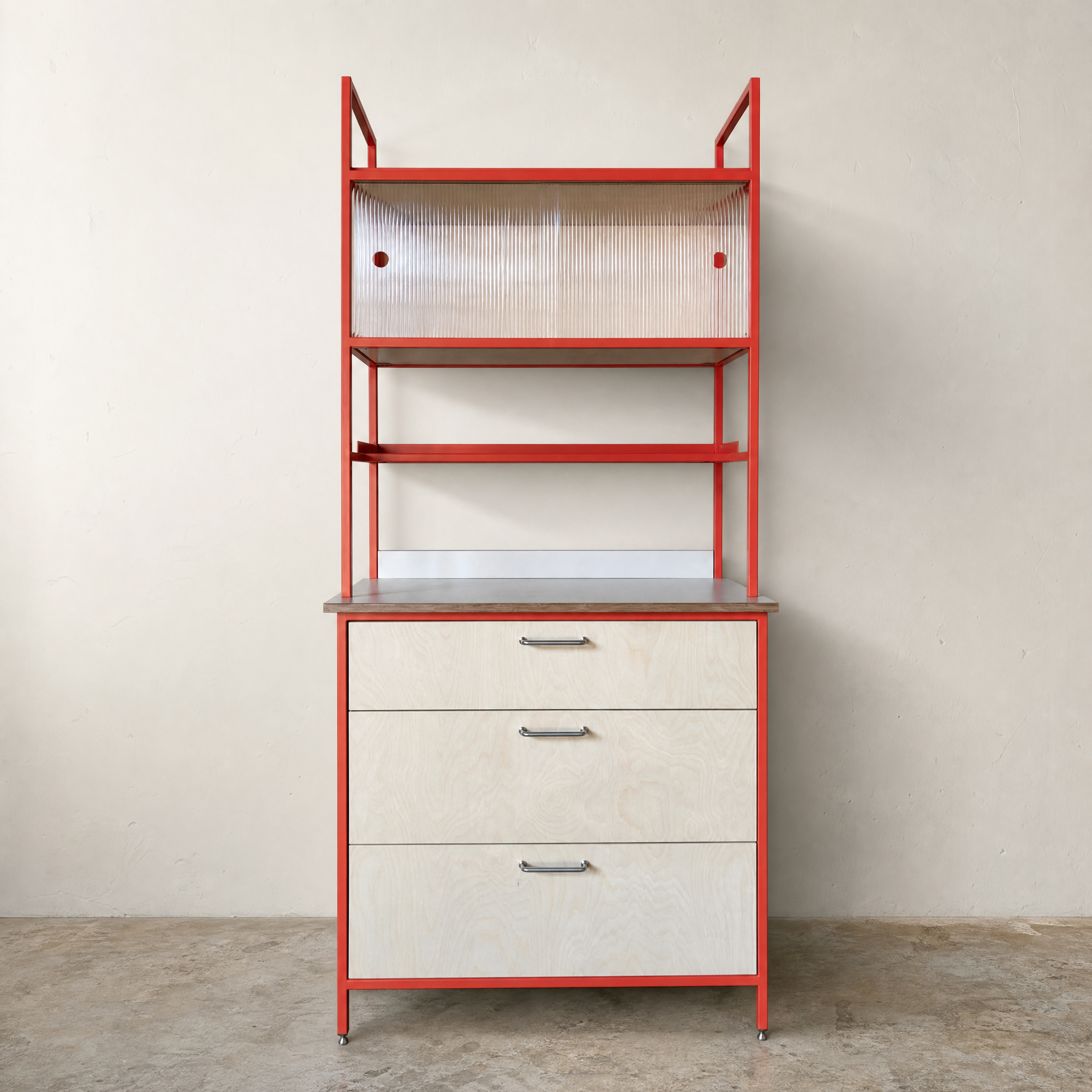 Mid-Century Welsh Dresser - Pink.