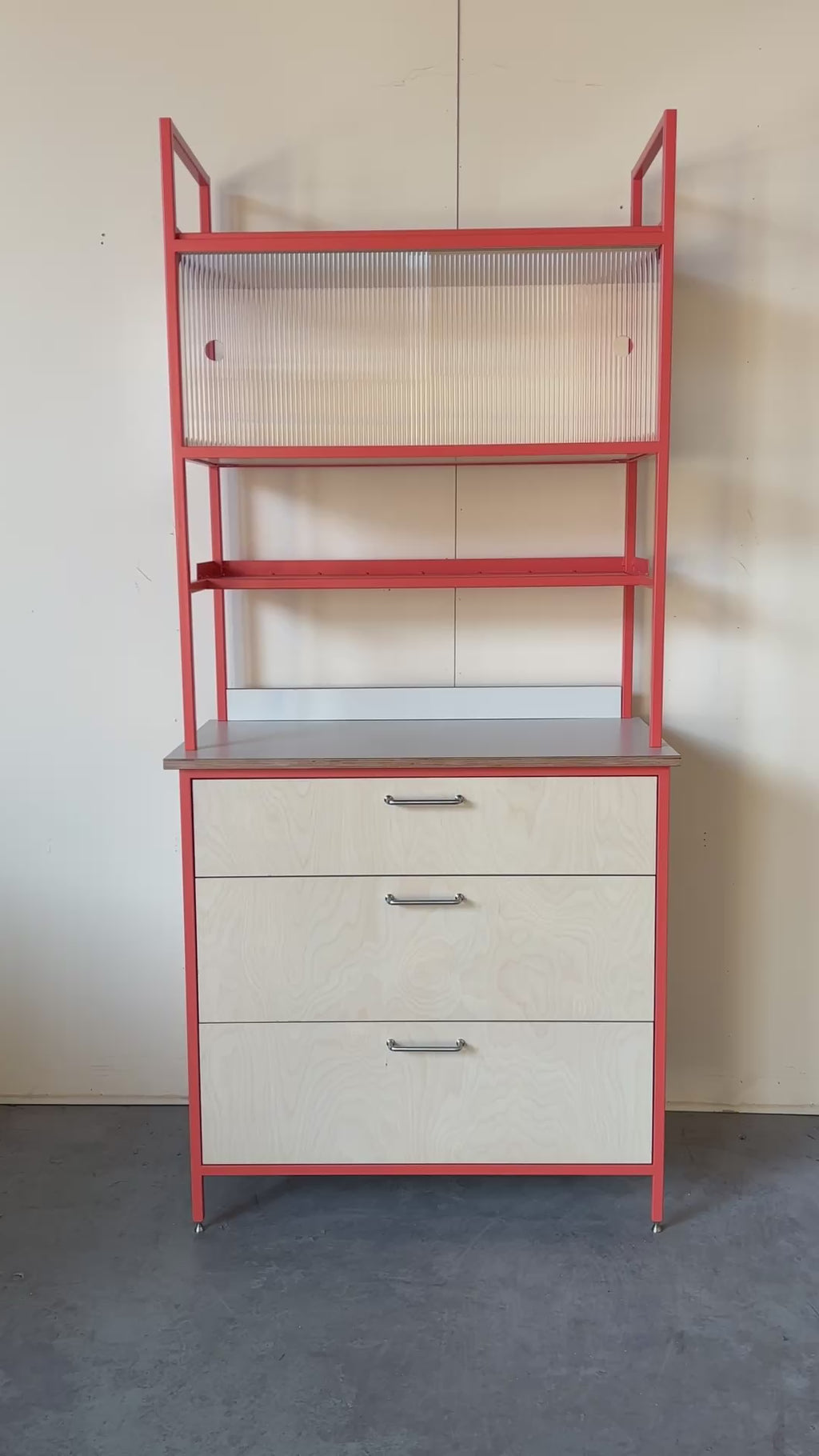 Mid-Century Welsh Dresser - Pink.