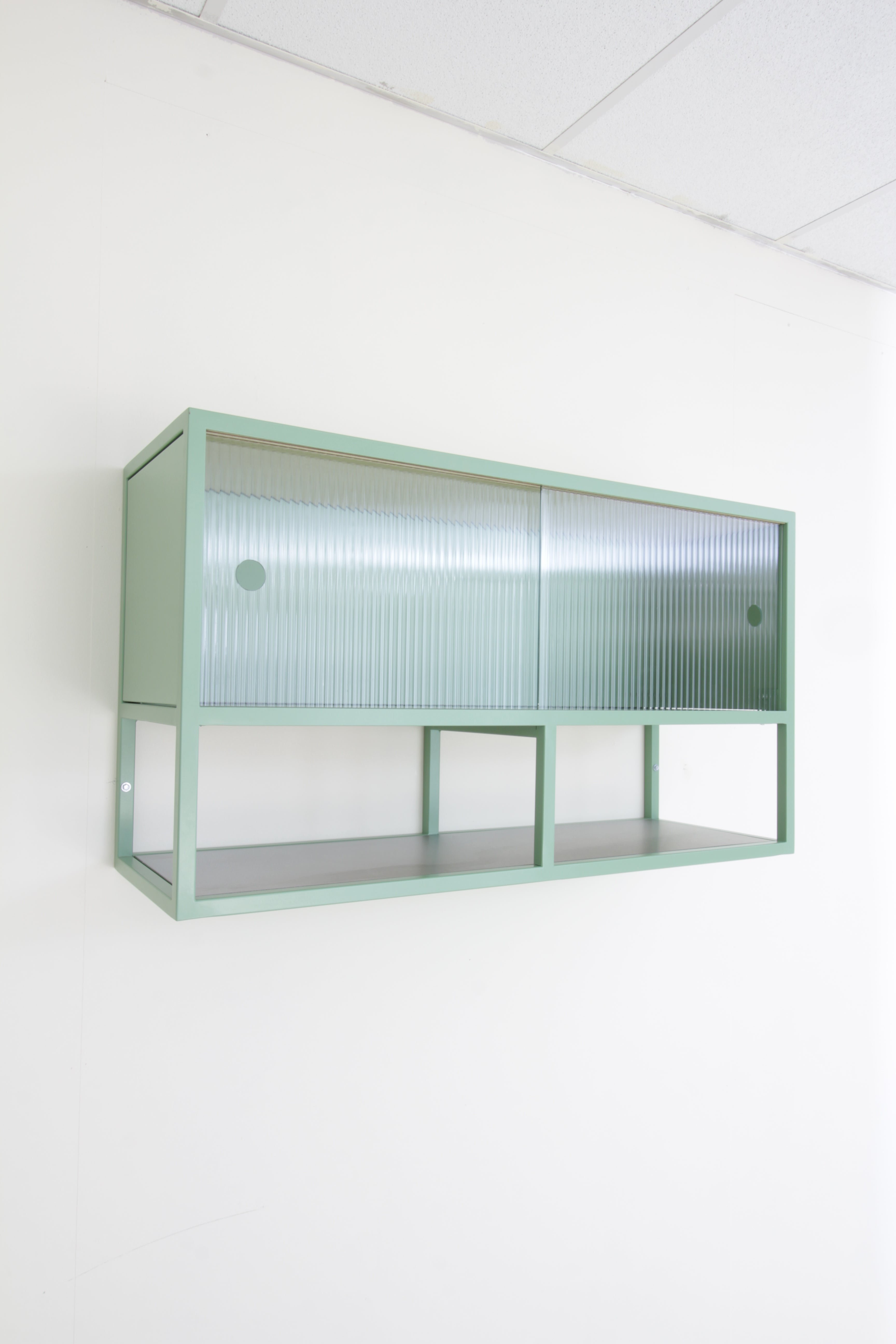 Reed Glass & Metal Wall Cabinet.