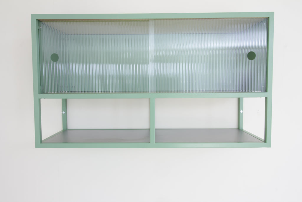 Reed Glass & Metal Wall Cabinet.